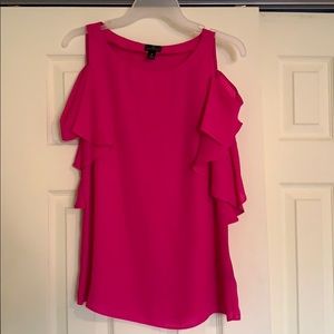 Fuchsia Cold Shoulder Top